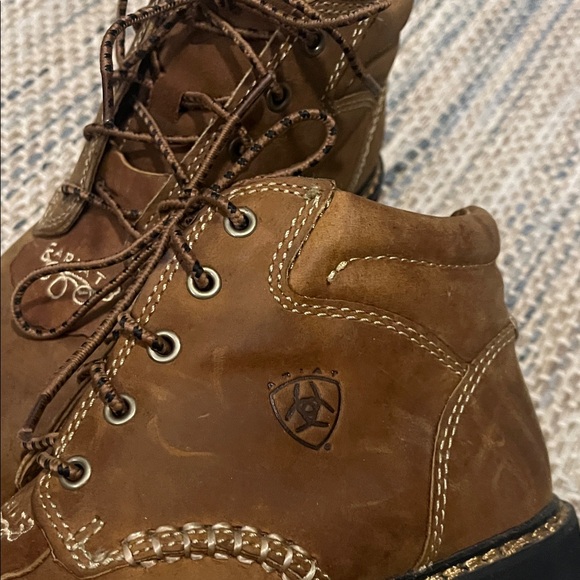 Ariat Brown Lace-Up Ankle Boots - Picture 6 of 6